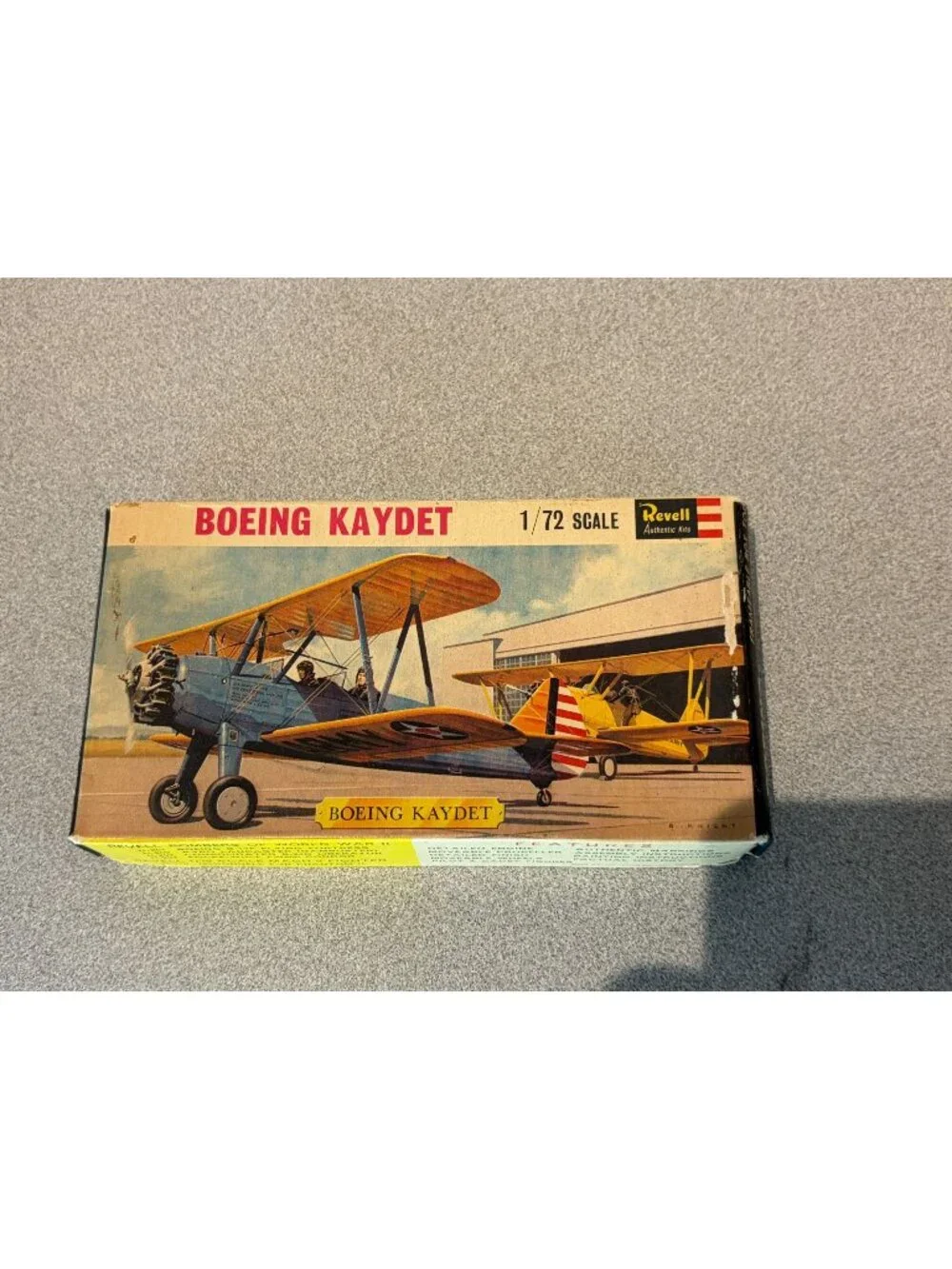 Vintage Revell 1:72 Scale Boeing Kaydet Stearman WWII Trainer Model Kit H-649
